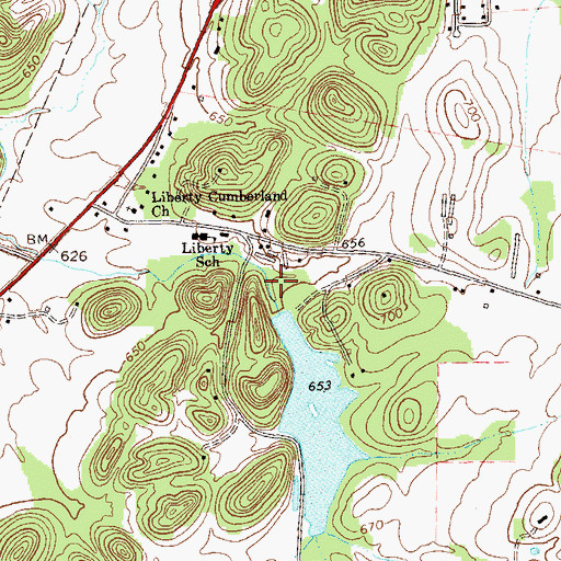 Topographic Map of Cedar Hill Lake Dam, GA