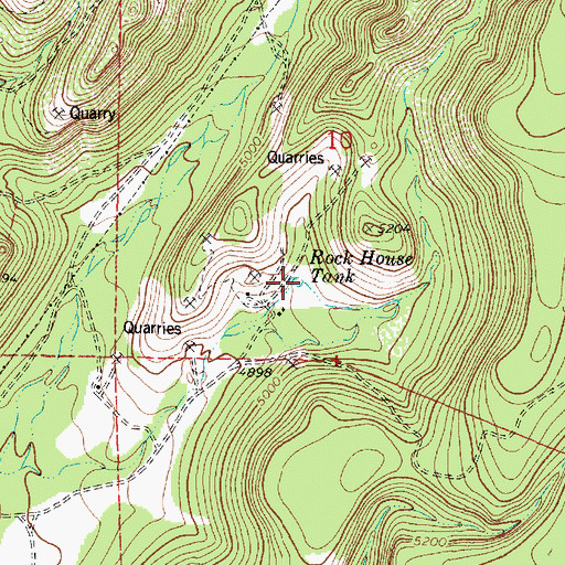 Topographic Map of Rock House Tank, AZ
