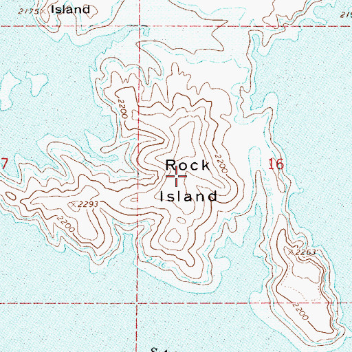 Topographic Map of Rock Island, AZ
