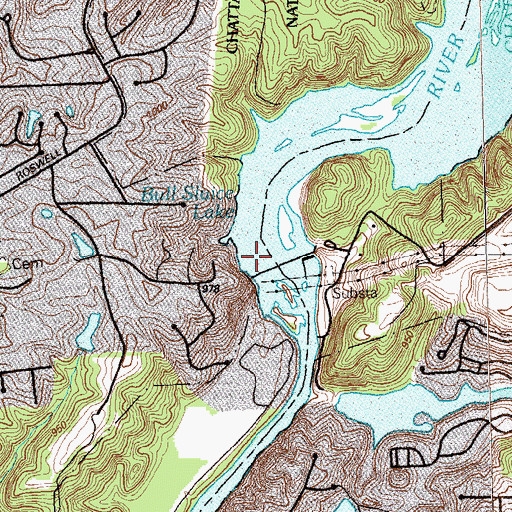 Topographic Map of Morgan Falls Dam, GA