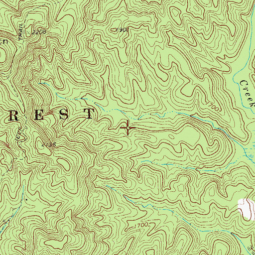 Topographic Map of Etowah 32 Lake, GA
