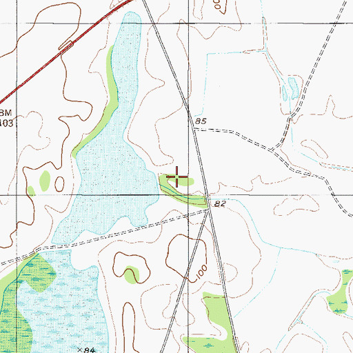 Topographic Map of Wade Lake Number One Dam, GA