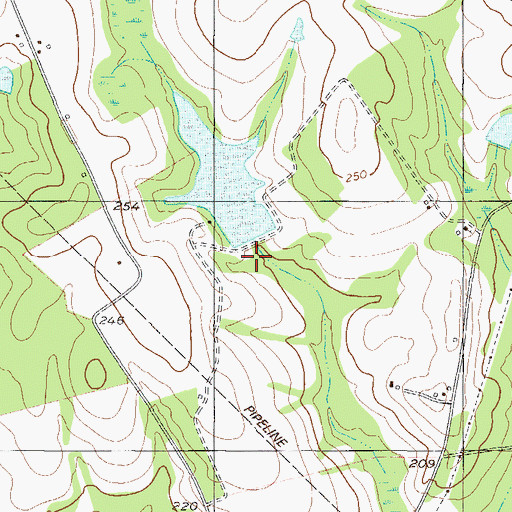 Topographic Map of Miller Pond Dam, GA