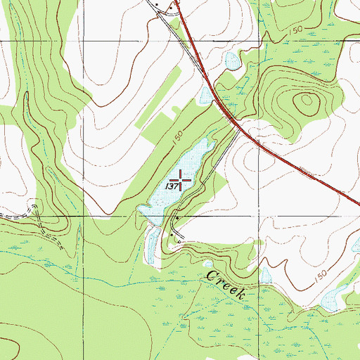 Topographic Map of Grist Mill Pond, GA
