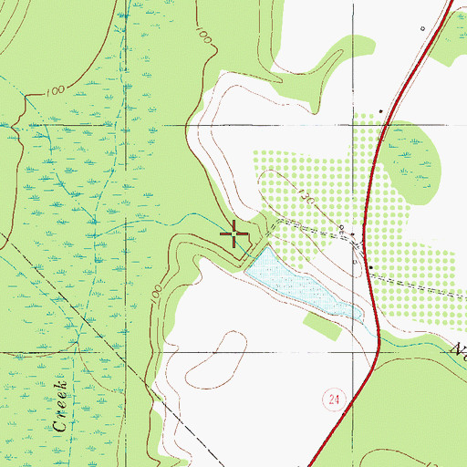 Topographic Map of Huggins Lake, GA