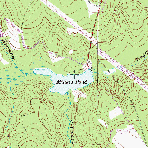 Topographic Map of Millers Pond Dam, GA