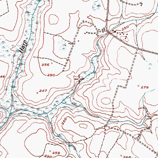 Topographic Map of Johnson Lake Dam, GA