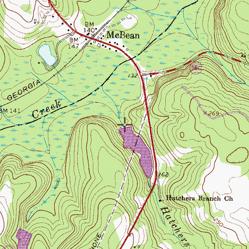 Topographic Map of Southland Timber Lake Dam, GA