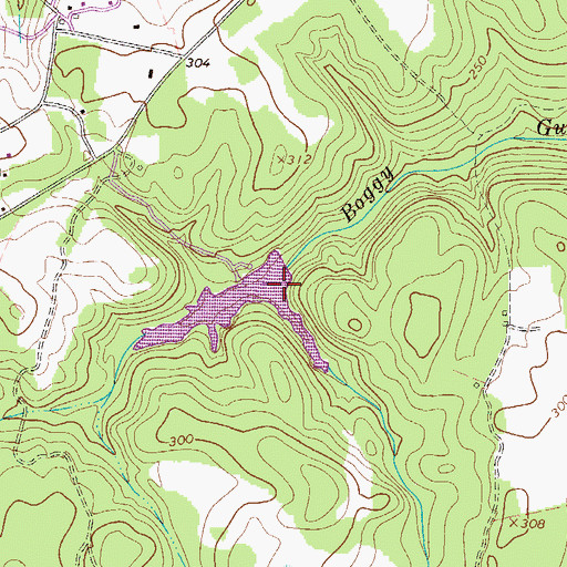 Topographic Map of Fryhofer Lake Dam, GA