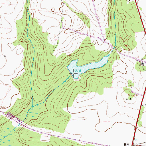 Topographic Map of Crockett Lake Dam, GA