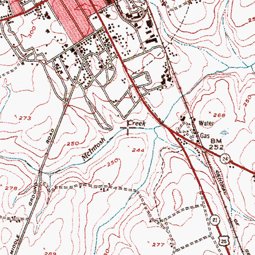 Topographic Map of Waynesboro Pond, GA