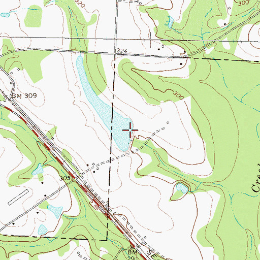 Topographic Map of Jowers Lake South Dam, GA