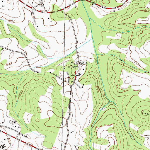 Topographic Map of Evans Lake Dam, GA