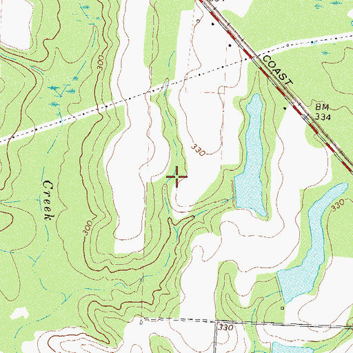Topographic Map of Faulkner Lake North, GA