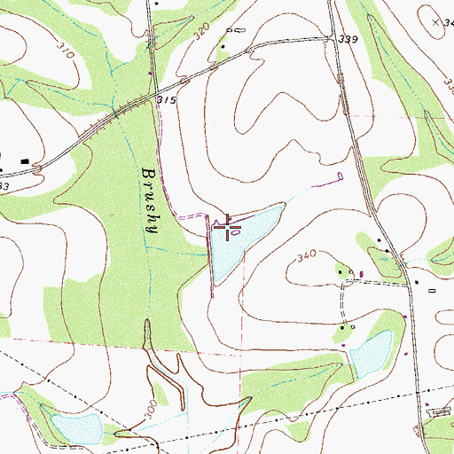Topographic Map of Ewing Lake Dam, GA
