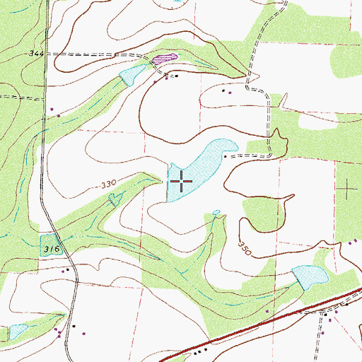Topographic Map of Turk Lake South Dam, GA