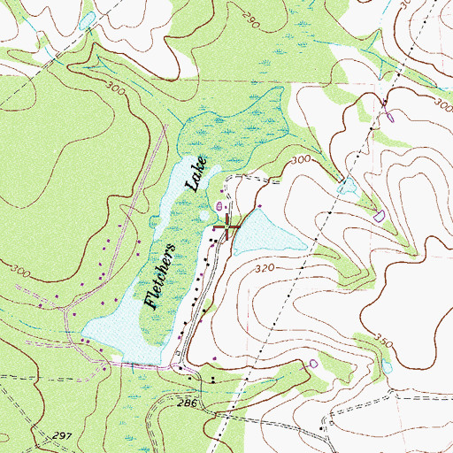 Topographic Map of Hall Lake Dam, GA