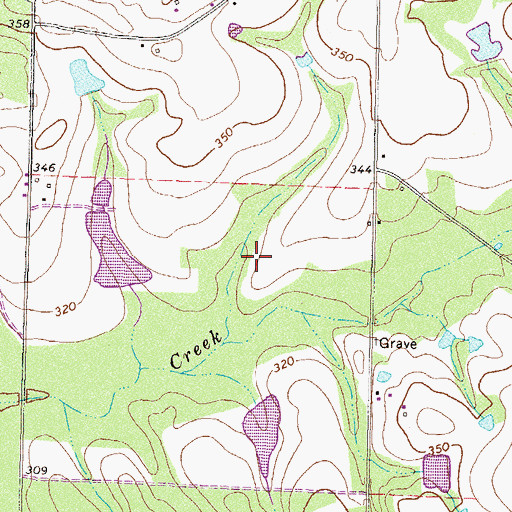 Topographic Map of Fuller Lake Dam, GA