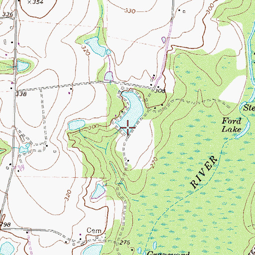 Topographic Map of Tifton Fishing Club Lake Dam, GA