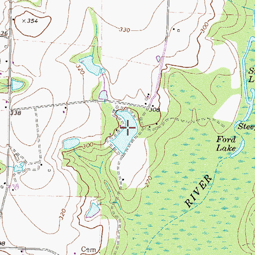Topographic Map of Tifton Fishing Club Lake, GA