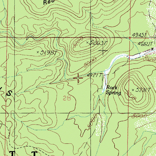 Topographic Map of Rock Spring, AZ