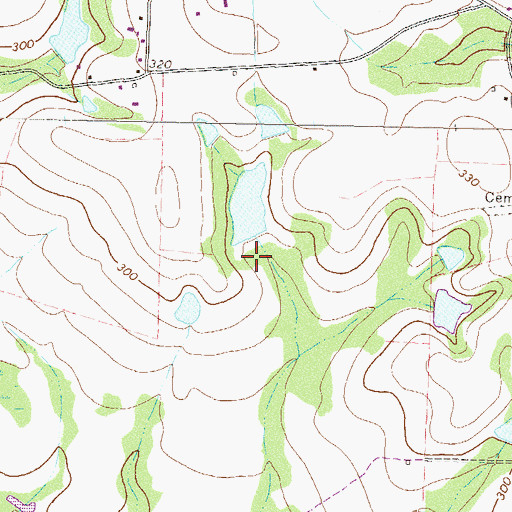 Topographic Map of Spurlock Lake Dam, GA
