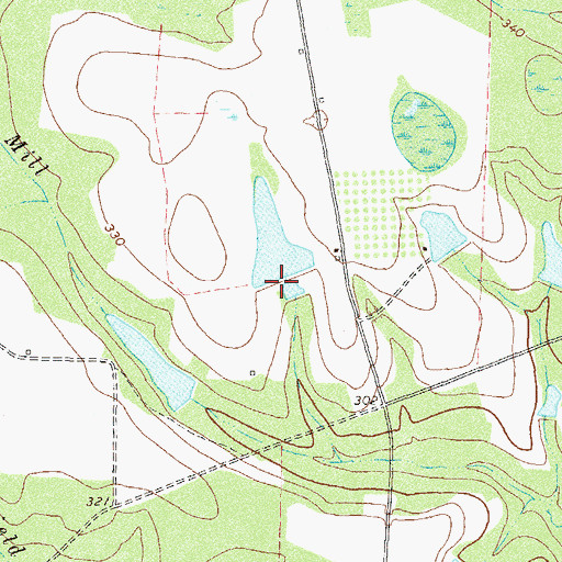 Topographic Map of Little Lake Dam, GA