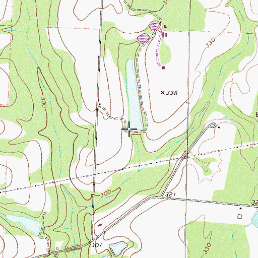 Topographic Map of Hopkins Lake Dam, GA