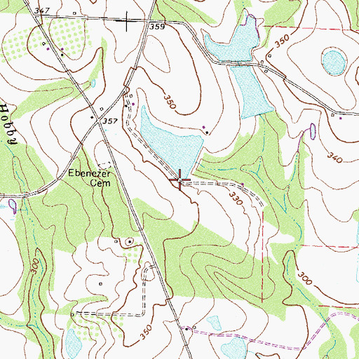 Topographic Map of Roberts Lake Dam, GA