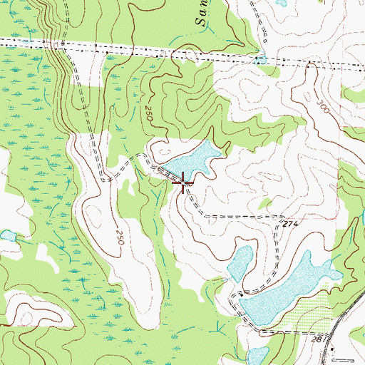 Topographic Map of Pope Lake Dam, GA