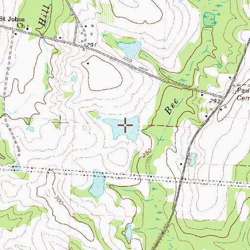 Topographic Map of Paulk Lake North, GA