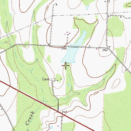 Topographic Map of E Paulk Lake Dam, GA