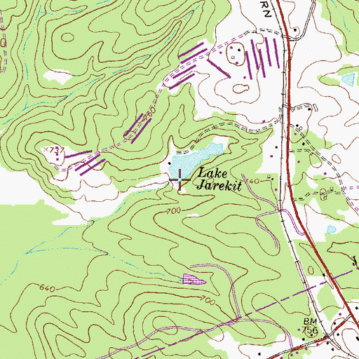 Topographic Map of Lake Jarekit Dam, GA