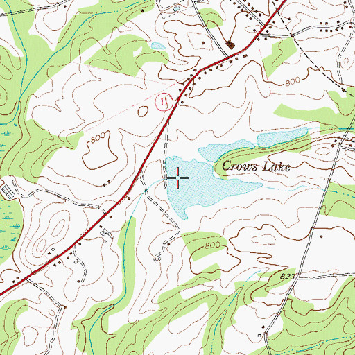 Topographic Map of Crowes Lake Dam, GA