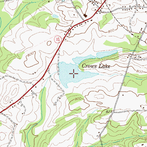 Topographic Map of Crows Lake, GA