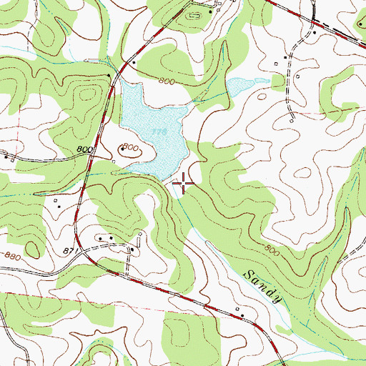 Topographic Map of Sandy Creek Structure 15 Dam, GA