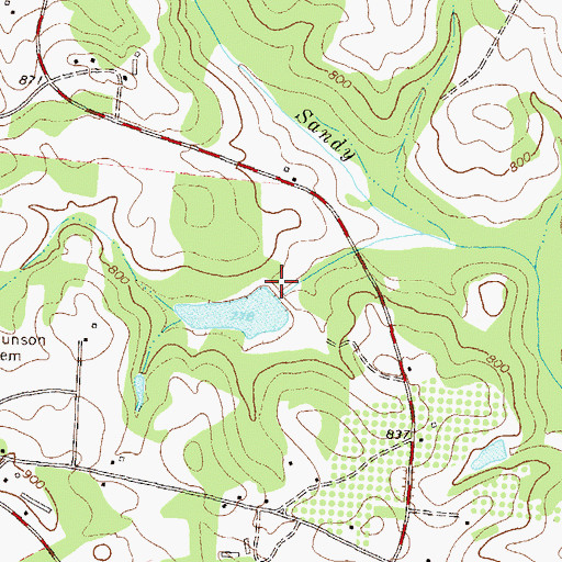 Topographic Map of Sandy Creek Structure 18 Dam, GA