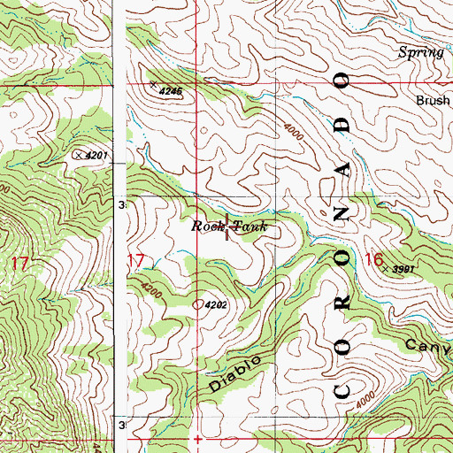 Topographic Map of Rock Tank, AZ
