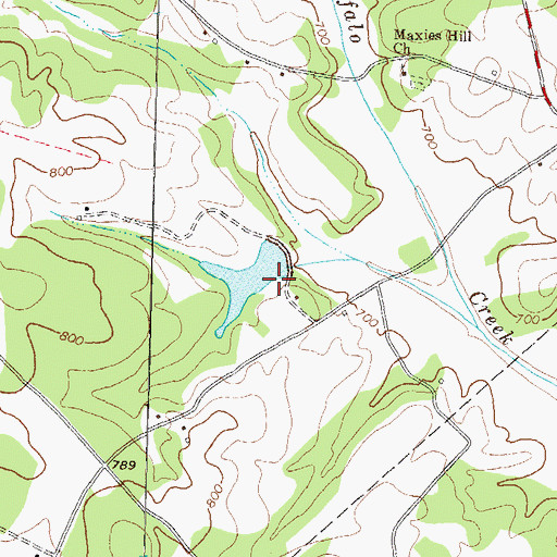 Topographic Map of Johnsons Lake Dam, GA