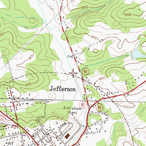 Topographic Map of Jefferson City Lake Dam, GA
