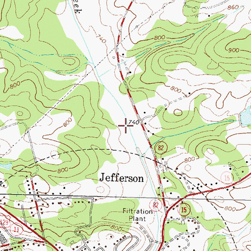 Topographic Map of Jefferson City Lake, GA
