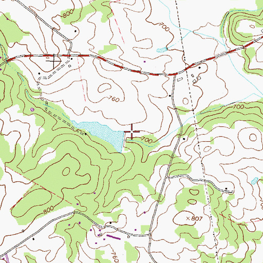 Topographic Map of Bishops Lake Dam, GA