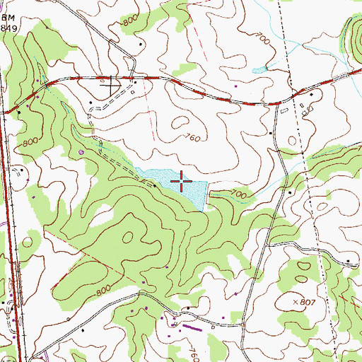 Topographic Map of Bishops Lake, GA