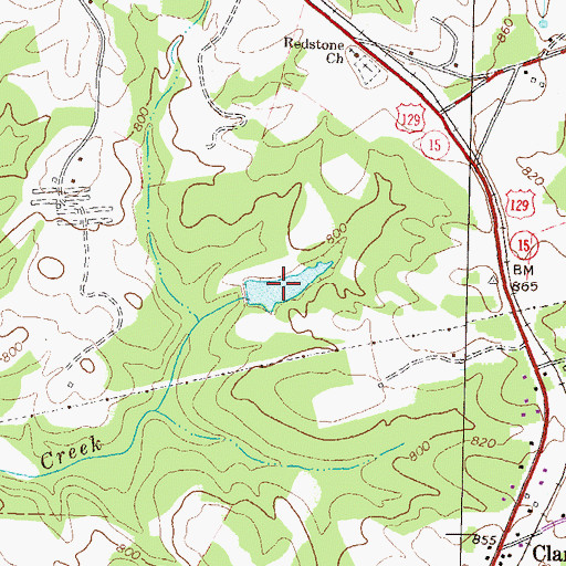 Topographic Map of Weaver Lake, GA