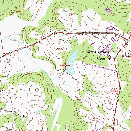 Topographic Map of Bishop Dam, GA