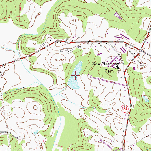 Topographic Map of Bishop Lake, GA