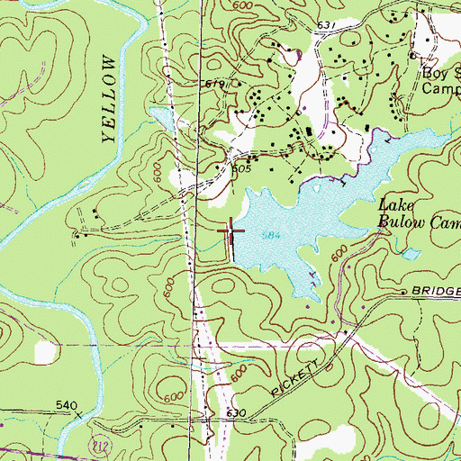 Topographic Map of Bert Adams Dam, GA