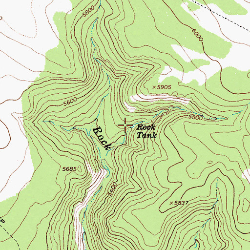 Topographic Map of Rock Tank, AZ