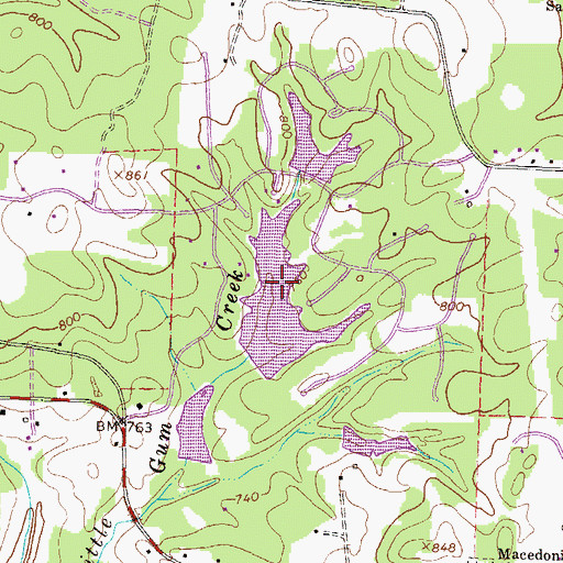 Topographic Map of Stone Lea Lake Dam, GA