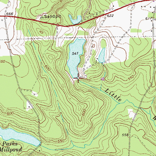 Topographic Map of Carl Brown Lake Dam, GA